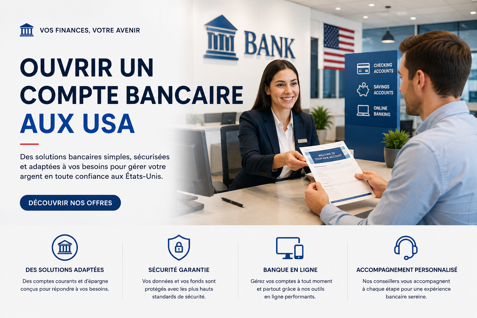 Ouvrir un compte bancaire aux États-Unis — bandeau France-USA-Net.Com