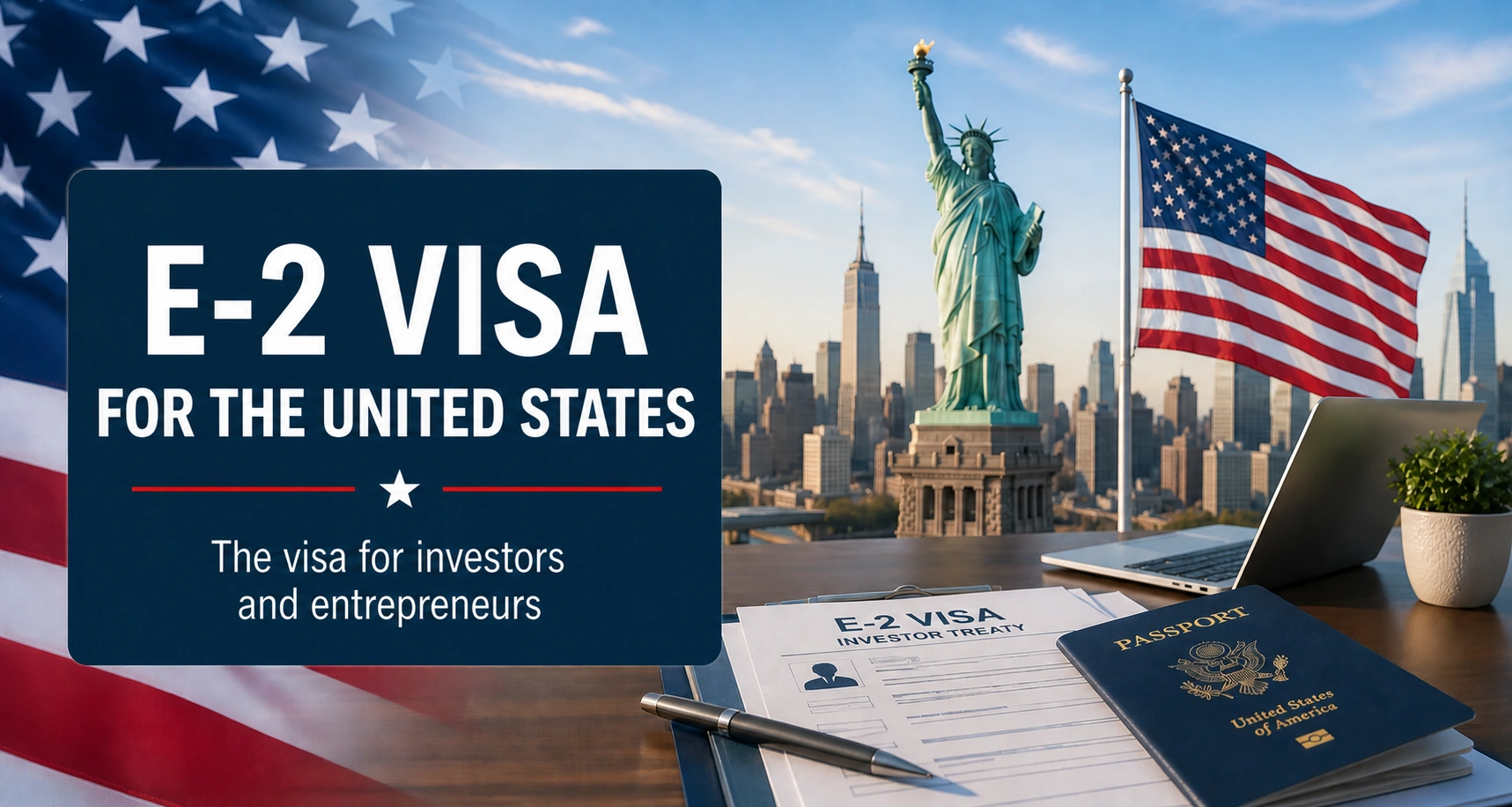 E-2 treaty investor visa in the United States, France-USA-Net.Com illustration, U.S. English version