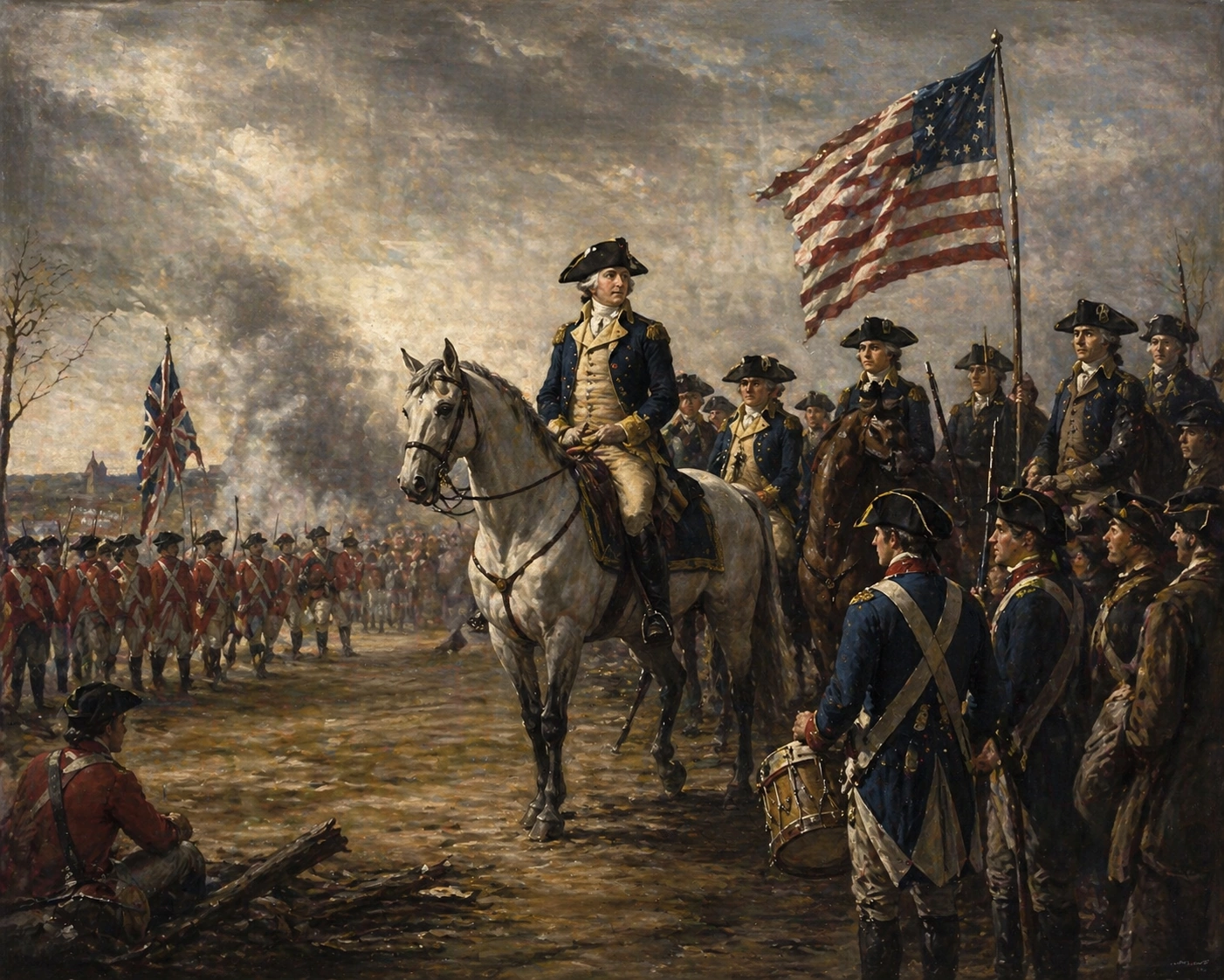 American War of Independence, France-USA-Net.Com illustration, U.S. English version